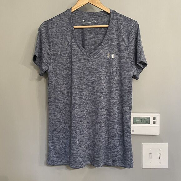 Under Armour UA‎ Top Tech V-Neck Pullover Performance Shirt Women's Large NWT - Picture 1 of 13